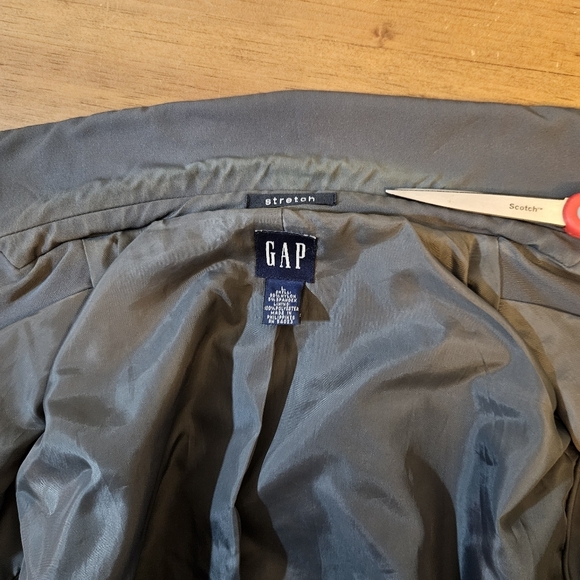 The Gap Vintage (2000) Womens Stretch Trench Coat Gray Large - Picture 10 of 10